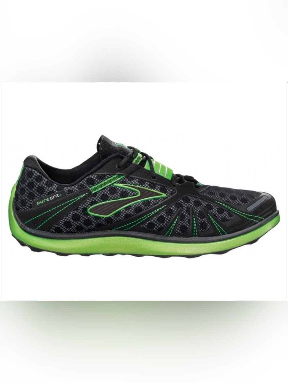 Brooks PureGrit Shoes Mens Size 9 Black Green Trail Running